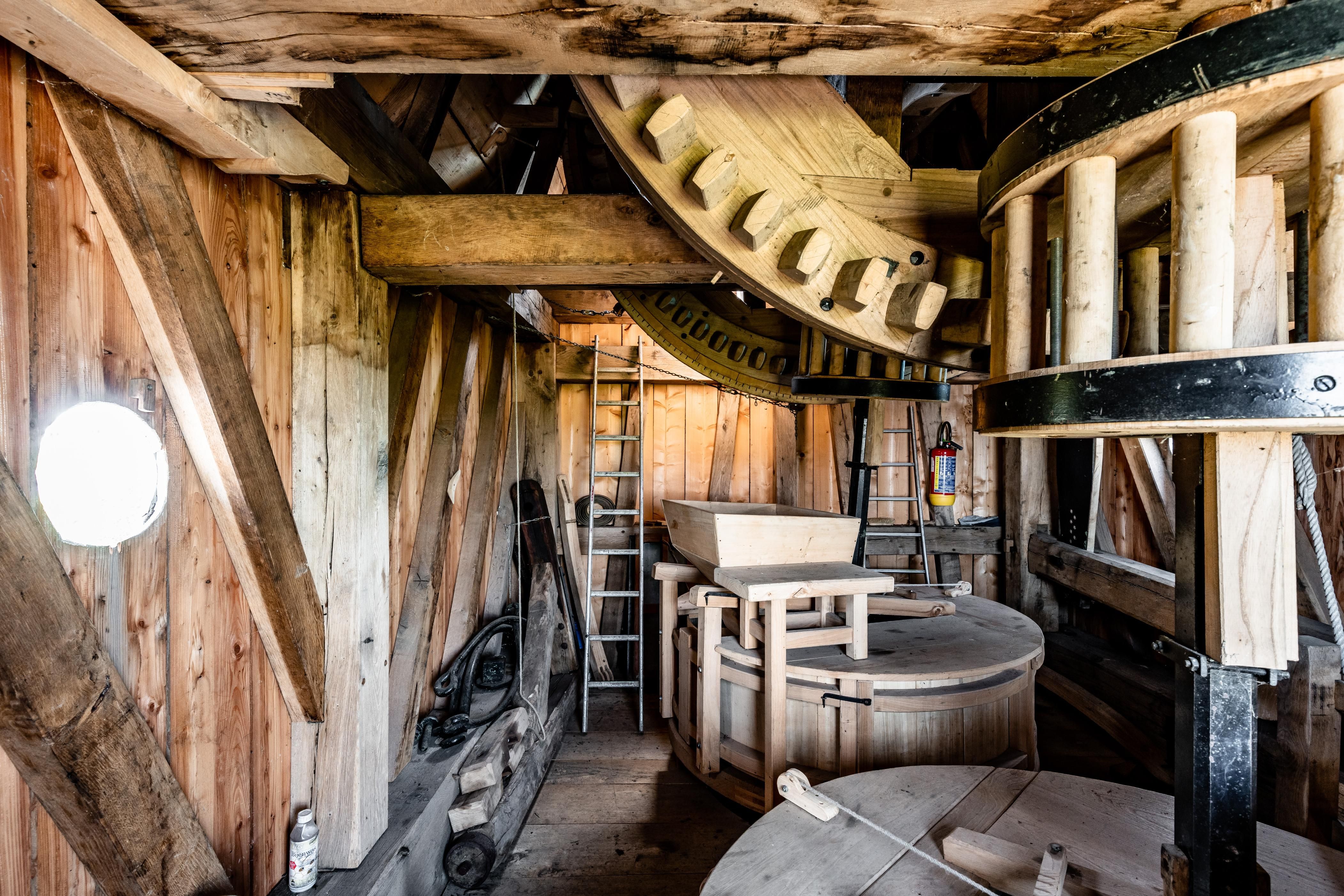 Binnenzicht in molen 't Veertje
