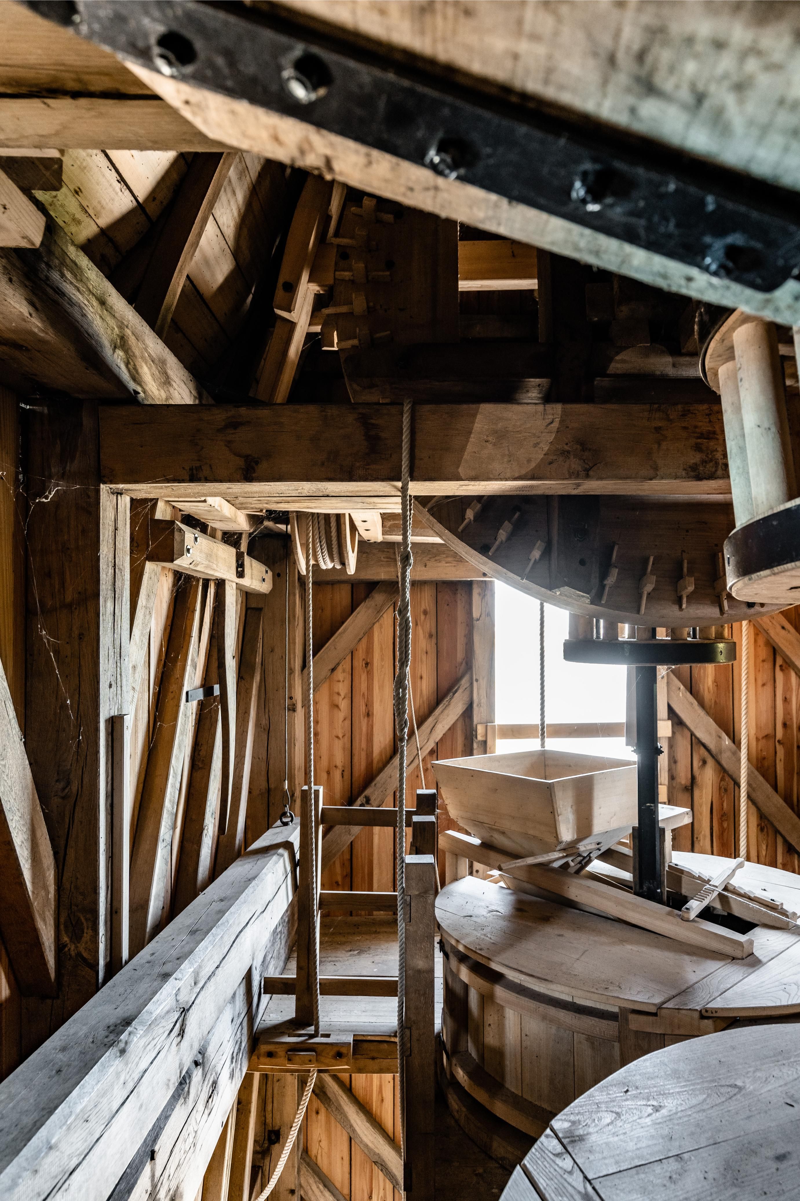 Binnenzicht van molen 't Veertje