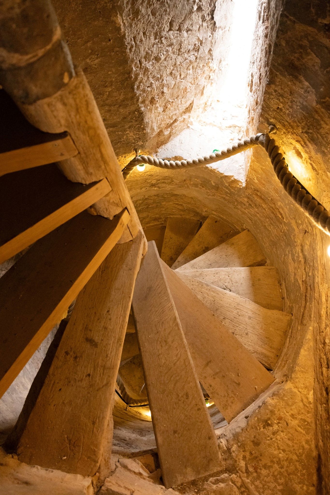 De draaitrap in de toren.